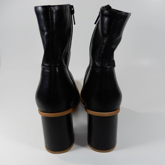 FREE PEOPLE Sienna Square Toe Ankle BOOTS Size 40 9.5 10 Black Leather NEW $198 - Picture 9 of 16